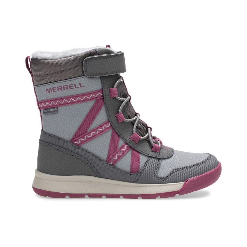 Bottes Merrell Snow Crush 2.0 Waterproof Grise/Rose Enfant | O.H.OCVL